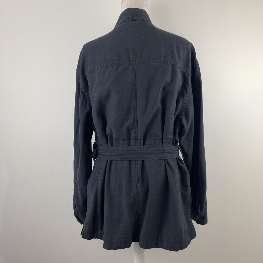 Free People black Cotton Utility Belted Jacket Womens XS Lightweight - Picture 5 of 11